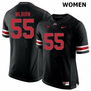 NCAA Ohio State Buckeyes Women's #55 Trayvon Wilburn Blackout Nike Football College Jersey HLZ1045QT